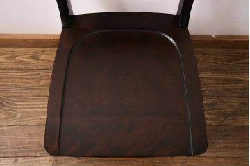 中古　北海道民芸家具　HM686　様々なシーンで活躍!小振りのチェア(ダイニングチェア、椅子、板座チェア)(定価約4万円)(R-049326)