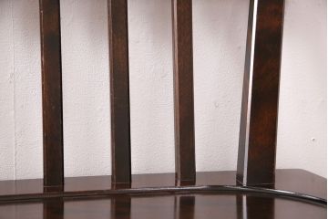 中古　北海道民芸家具　#667　和モダンスタイルに合う濃い木色のベンチ(板座チェア、長椅子)(定価約13万円)(R-049338)