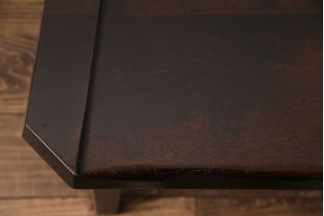 中古　北海道民芸家具　#667　和モダンスタイルに合う濃い木色のベンチ(板座チェア、長椅子)(定価約13万円)(R-049338)