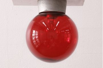 アンティーク照明　鮮やかな赤い色が空間のアクセントになる天井照明(シーリングライト)(R-049345)