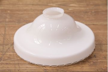 アンティーク照明　ガラスシェードが魅力!波のデザインが可愛らしい吊り下げ照明(天井照明、ペン
ダントライト、シェード)(R-049346)