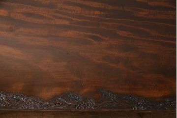 ビンテージ家具　民芸家具　繊細な桜の彫刻が見事な座卓(ローテーブル)(R-049348)
