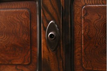 和製アンティーク　天板・楠木材　側面・ケヤキ材　今にも動き出しそうな杢目が目を引くローボード(収納棚、戸棚)、テレビ台)(R-049350)