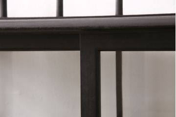 アンティーク家具　大正ロマン　天枠付き!　古いタバコ屋の薄型ガラスケース(ショーケース、陳列棚)(R-049352)