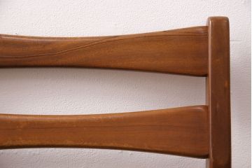 北欧ヴィンテージ　座面合皮　メンズライクなデザインが格好良い!チーク材製のダイニングチェア(椅子、ビンテージ)(R-049353)