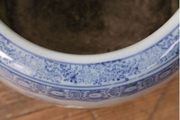アンティーク雑貨　昭和中期　縁起物のインテリアとしておすすめ!瓢箪文様の瀬戸火鉢(鉢カバー)(R-049360)