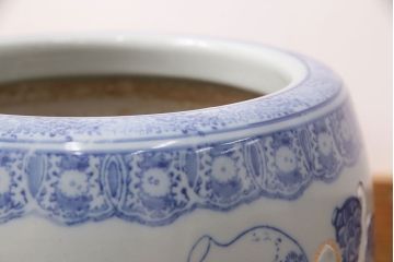 アンティーク雑貨　昭和中期　縁起物のインテリアとしておすすめ!瓢箪文様の瀬戸火鉢(鉢カバー)(R-049360)