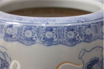 アンティーク雑貨　昭和中期　縁起物のインテリアとしておすすめ!瓢箪文様の瀬戸火鉢(鉢カバー)(R-049360)