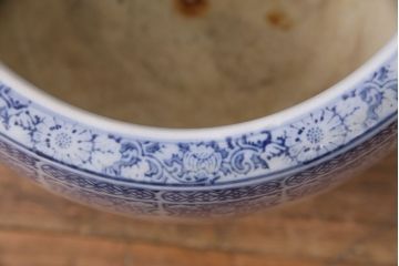アンティーク雑貨　昭和中期　縁起物のインテリアとしておすすめ!瓢箪文様の瀬戸火鉢(鉢カバー)(R-049361)