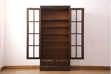 中古　北海道民芸家具　HM114K　飾り棚にもおすすめ!洗練された雰囲気が魅力の本箱(ブックケース、キャビネット、飾り棚、収納棚)(定価約25万7千円)(R-049372)