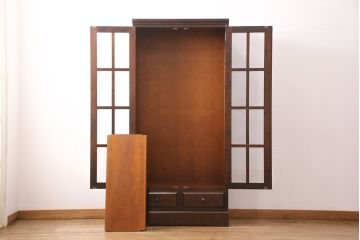 中古　北海道民芸家具　HM114K　飾り棚にもおすすめ!洗練された雰囲気が魅力の本箱(ブックケース、キャビネット、飾り棚、収納棚)(定価約25万7千円)(R-049372)