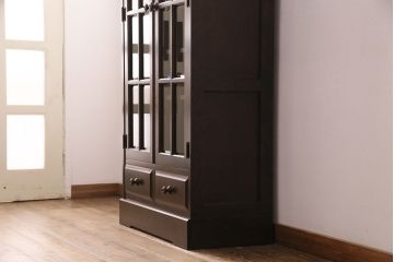 中古　北海道民芸家具　HM114K　飾り棚にもおすすめ!洗練された雰囲気が魅力の本箱(ブックケース、キャビネット、飾り棚、収納棚)(定価約25万7千円)(R-049372)