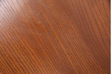 ヴィンテージ雑貨　昭和後期　総ケヤキ材　明るい木色と波のような杢目が魅力の丸盆(トレー、お盆、ビンテージ)(R-049374)