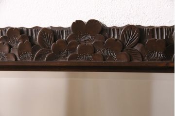 中古　伝統工芸　軽井沢彫り　咲き誇る桜の彫刻が美しいドレッシングチェスト(ドレッサー、鏡台、引き出し)(R-049377)
