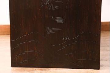 中古　伝統工芸　軽井沢彫り　咲き誇る桜の彫刻が美しいドレッシングチェスト(ドレッサー、鏡台、引き出し)(R-049377)