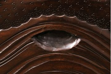 中古　伝統工芸　軽井沢彫り　咲き誇る桜の彫刻が美しいドレッシングチェスト(ドレッサー、鏡台、引き出し)(R-049377)