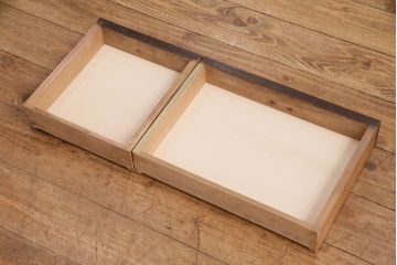 和製アンティーク　総ナラ材　デスクやカウンターの上にも置けるレトロな収納棚(卓上収納棚、本棚)(R-049380)