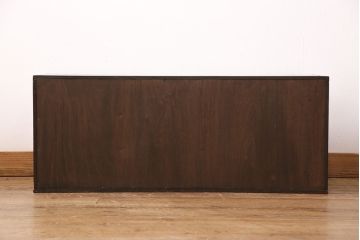 和製アンティーク　総ナラ材　デスクやカウンターの上にも置けるレトロな収納棚(卓上収納棚、本棚)(R-049380)