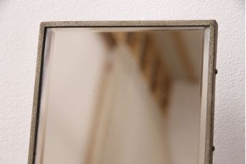 アンティーク雑貨　激レア!!　インダストリアルな雰囲気漂うスタンドミラー(鏡)(R-049381)
