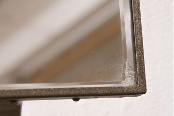 アンティーク雑貨　激レア!!　インダストリアルな雰囲気漂うスタンドミラー(鏡)(R-049381)