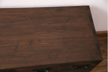 中古美品　総桐材　しっとりとした落ち着きのある色合いが素敵な加茂総桐箪笥(定価約35万円)(総桐たんす、桐箪笥、引き出し、チェスト、リビングボード、テレビボード)(R-049383)
