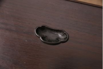 和製アンティーク　指物工芸品　美品　外箱付き!紫檀(シタン)材の深みを帯びた色合いが美しい角火鉢2個セット(木製火鉢)(R-049385)