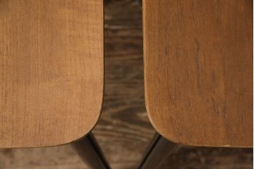 ヴィンテージ家具　北欧家具　デンマーク　チーク材　ツートーンカラーがおしゃれなチェア2脚セット(ダイニングチェア、板座チェア、椅子、ビンテージ)(R-049389)