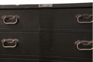 和製アンティーク　明治期　総桐材　コンパクトサイズで取り入れやすいシックな佇まいが魅力の庄内小箪笥(引き出し、チェスト、時代箪笥、桐箪笥、桐たんす)(R-049390)