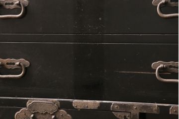 和製アンティーク　明治期　総桐材　コンパクトサイズで取り入れやすいシックな佇まいが魅力の庄内小箪笥(引き出し、チェスト、時代箪笥、桐箪笥、桐たんす)(R-049390)