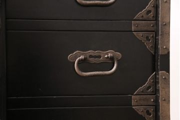 和製アンティーク　明治期　総桐材　コンパクトサイズで取り入れやすいシックな佇まいが魅力の庄内小箪笥(引き出し、チェスト、時代箪笥、桐箪笥、桐たんす)(R-049390)