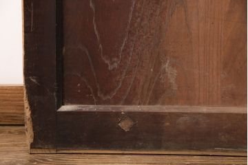 アンティーク建具　ケヤキ材・松材　細い桟が魅力の格子入り蔵戸(格子戸、玄関戸、引き戸、建具)(R-049392)