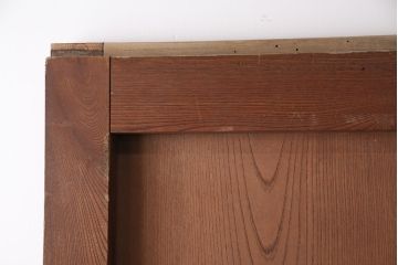 アンティーク建具　総ケヤキ材　細やかな意匠が施された金具が魅力の蔵戸(引き戸、玄関戸、建具)(R-049393)