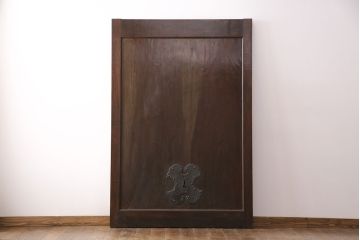 アンティーク建具　総松材　燻されたような渋い風合いが魅力の蔵戸(引き戸、玄関戸、建具)(R-049395)