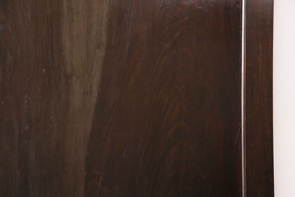 アンティーク建具　総松材　燻されたような渋い風合いが魅力の蔵戸(引き戸、玄関戸、建具)(R-049395)