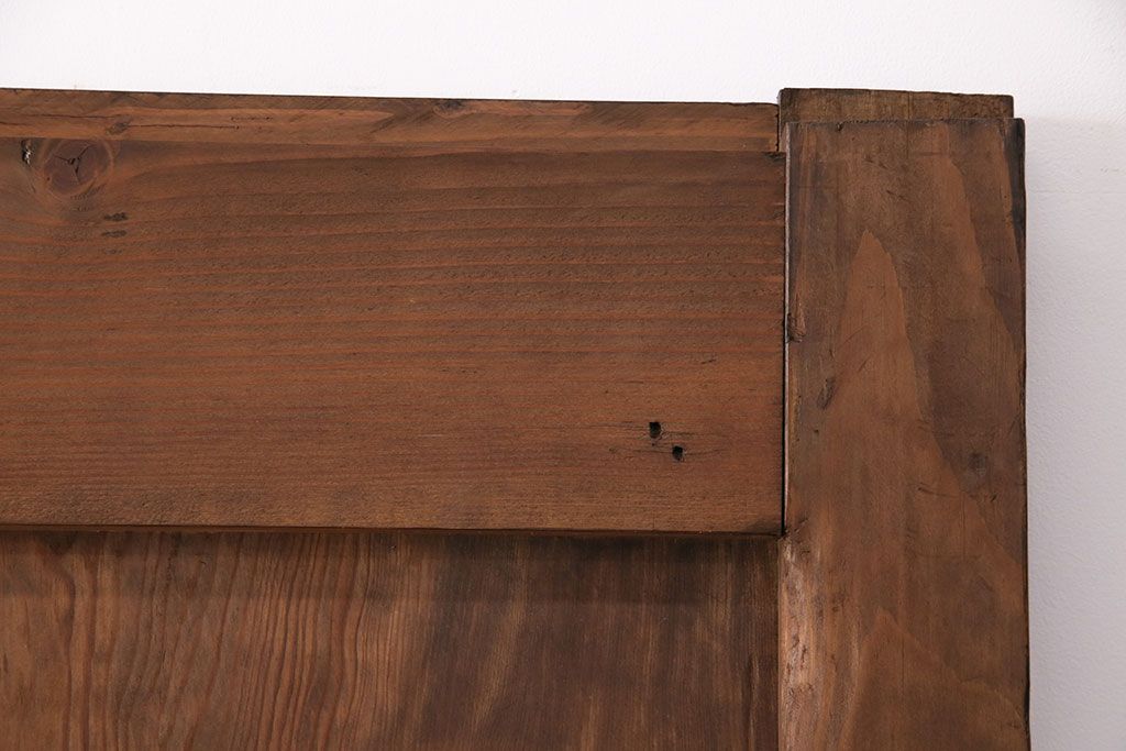 アンティーク建具　総松材　燻されたような渋い風合いが魅力の蔵戸(引き戸、玄関戸、建具)(R-049395)