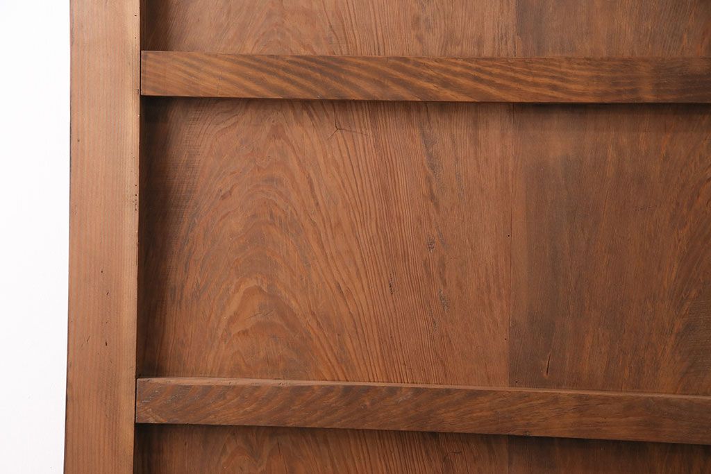 アンティーク建具　総松材　燻されたような渋い風合いが魅力の蔵戸(引き戸、玄関戸、建具)(R-049395)