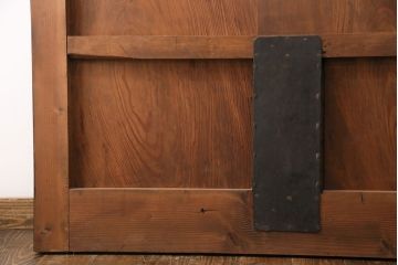 アンティーク建具　総松材　燻されたような渋い風合いが魅力の蔵戸(引き戸、玄関戸、建具)(R-049395)