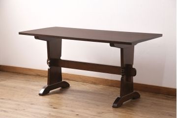 中古美品　松本民芸家具　シックなダイニング作りにおすすめのB型食卓(ダイニングテーブル、4人掛け)(定価約27万円)(R-049396)
