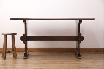 中古美品　松本民芸家具　シックなダイニング作りにおすすめのB型食卓(ダイニングテーブル、4人掛け)(定価約27万円)(R-049397)