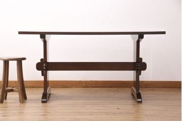 中古美品　松本民芸家具　シックなダイニング作りにおすすめのB型食卓(ダイニングテーブル、4人掛け)(定価約27万円)(R-049398)