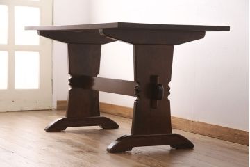 中古美品　松本民芸家具　シックなダイニング作りにおすすめのB型食卓(ダイニングテーブル、4人掛け)(定価約27万円)(R-049398)