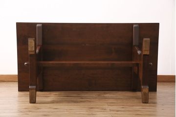 中古美品　松本民芸家具　シックなダイニング作りにおすすめのB型食卓(ダイニングテーブル、4人掛け)(定価約27万円)(R-049398)
