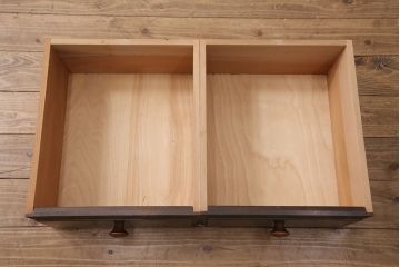 中古　美品　松本民芸家具　シックな大人の空間を演出する羽根付ベンチ(長椅子、二人掛けベンチ、板座)(R-049402)