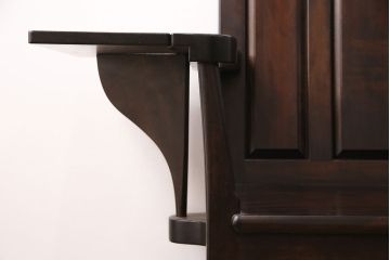 中古　美品　松本民芸家具　シックな大人の空間を演出する羽根付ベンチ(長椅子、二人掛けベンチ、板座)(R-049402)