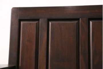 中古　美品　松本民芸家具　シックな大人の空間を演出する羽根付ベンチ(長椅子、二人掛けベンチ、板座)(R-049402)