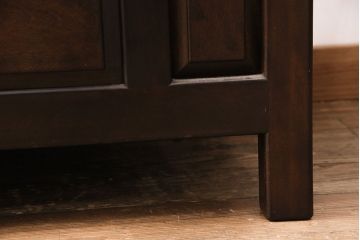 中古　美品　松本民芸家具　シックな大人の空間を演出する羽根付ベンチ(長椅子、二人掛けベンチ、板座)(R-049402)