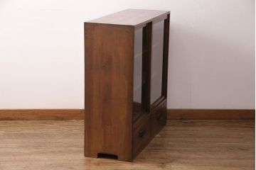 和製アンティーク　ヒノキ材製　レトロな雰囲気づくりにおすすめな戸棚(収納棚、キャビネット、飾り棚)(R-049403)