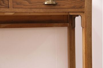 和製アンティーク　天板・ヒノキ無垢材　ナチュラルスタイルにおすすめ!使い勝手の良いリメイク作業台(コンソールテーブル、カウンター、引き出し)(R-049413)