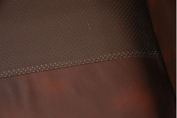 ヴィンテージ　カリモク家具(karimoku)　渋い雰囲気が格好良いレトロソファ(一人掛け、アームソファ、合皮、ビンテージ)(R-049415)
