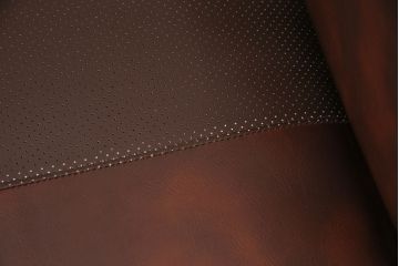 ヴィンテージ　カリモク家具(karimoku)　渋い雰囲気が格好良いレトロソファ(一人掛け、アームソファ、合皮、ビンテージ)(R-049416)